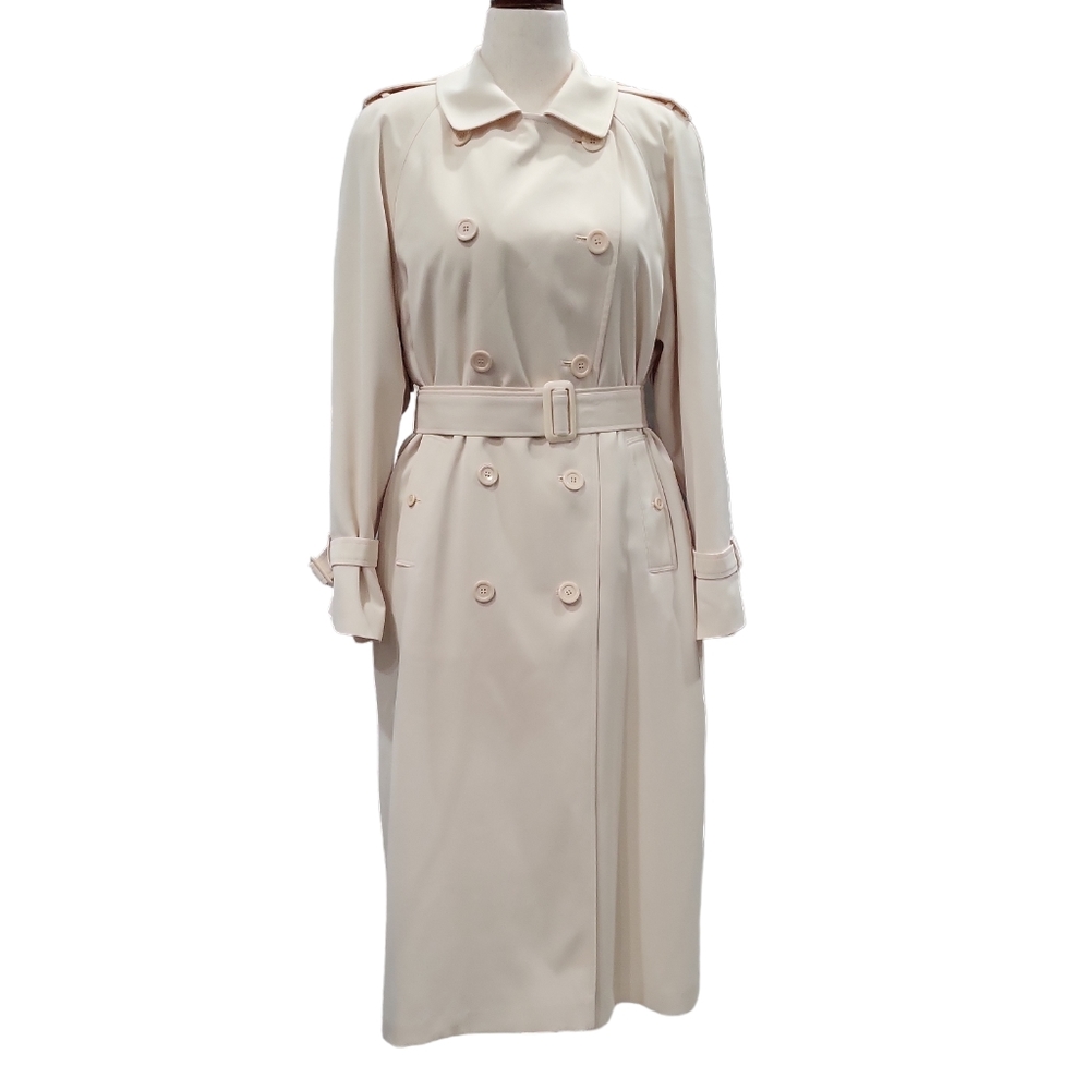 EUC like new Valerie Stevens Women's long tan belted trechcoat, beautiful, 10P